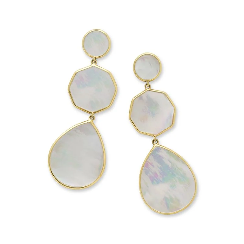 Drop Earrings for Festival Style -IPPOLITA Polished Rock Candy® 18K Yellow Gold Crazy 8 Earrings with Mother-of-Pearl Slice Inlays