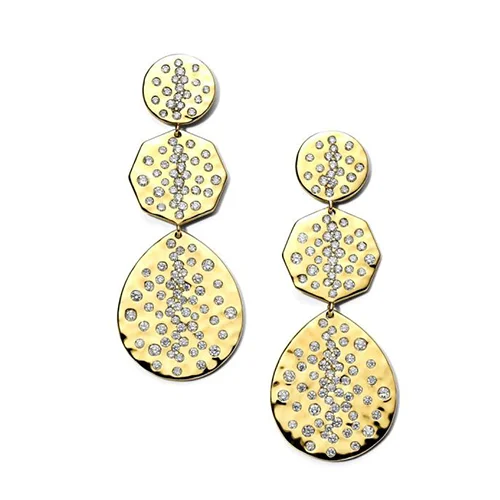 Lightweight Drop Earrings for All Day -IPPOLITA Stardust 18K Yellow Gold Small Crinkle Crazy 8's Earrings with Diamonds