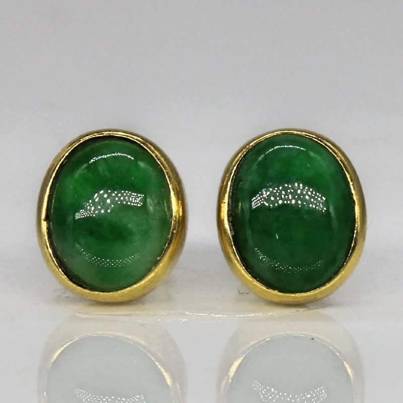 Stud Earrings for Travel Look -Jadeite Stud Earrings | 2.20ctw |