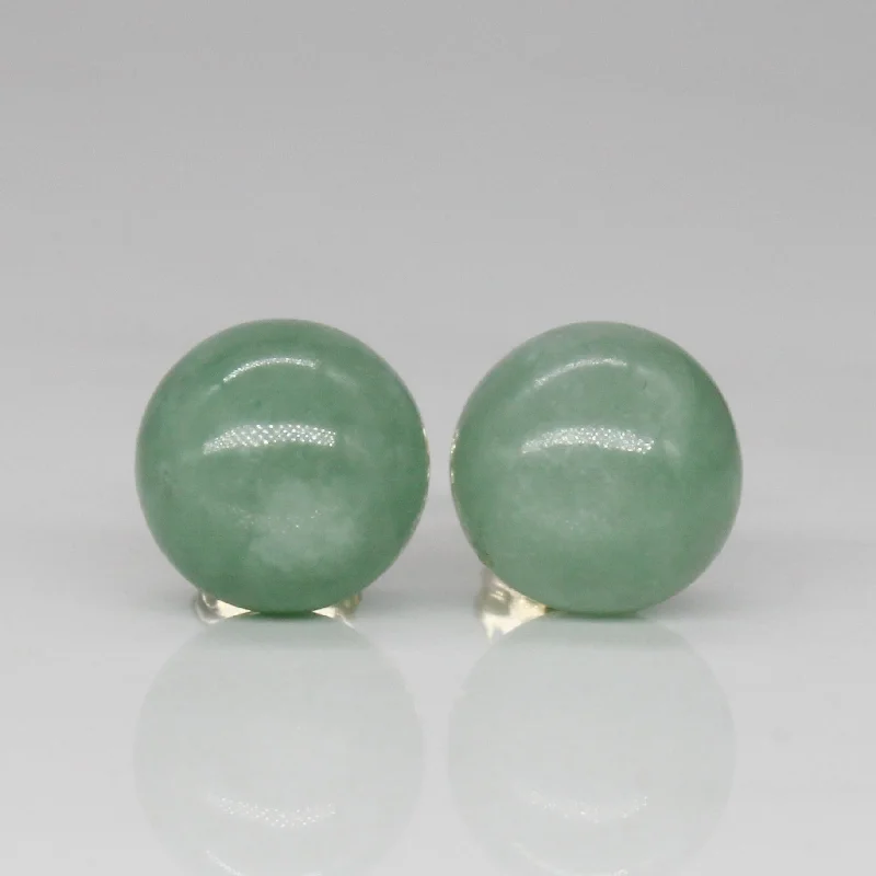 Heavy Duty Stud Earrings for Durability -Jadeite Stud Earrings | 8.90ctw |