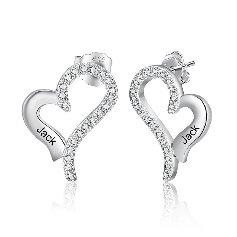 Stud Earrings for Festival Style -Zirconia Elegant Heart Stud Earrings