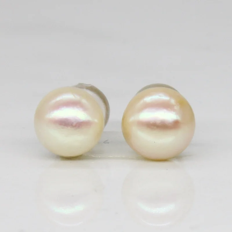 Clip On Stud Earrings for Non Pierced -Pearl Stud Earrings