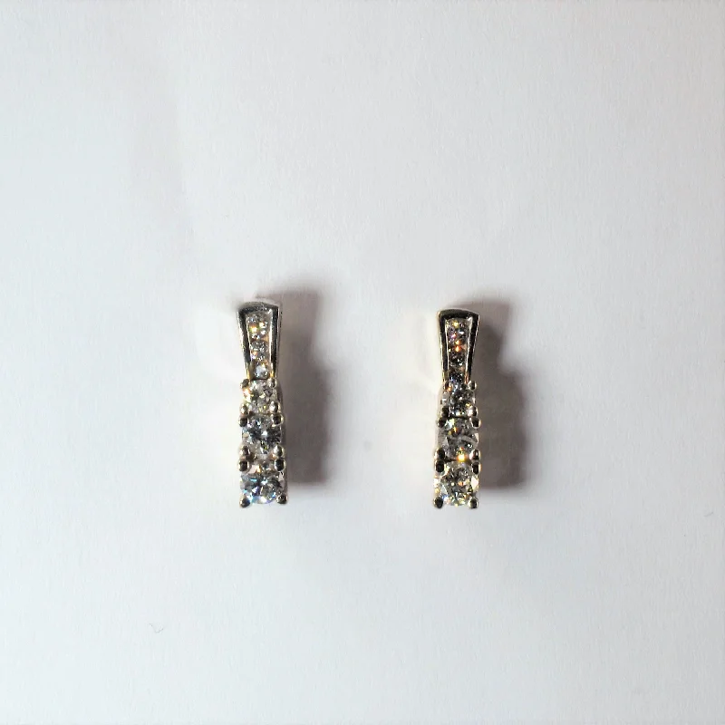 Stud Earrings for Office Wear -Diamond Drop Stud Earrings | 0.54ctw |