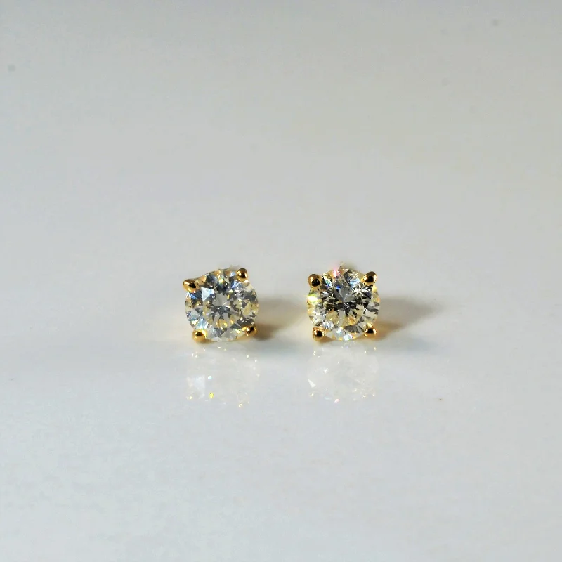 Tarnish Resistant Stud Earrings for Longevity -Solitaire Diamond Stud Earrings | 0.60ctw |