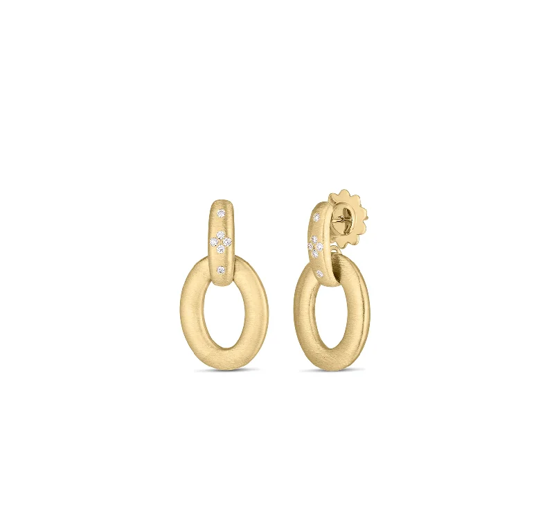 Push Back Drop Earrings for Convenience -Roberto Coin Duchessa Small Earrings with Diamonds