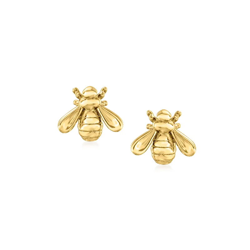 Stud Earrings for Evening Gown -Ross-Simons 14kt Yellow Gold Bumblebee Stud Earrings