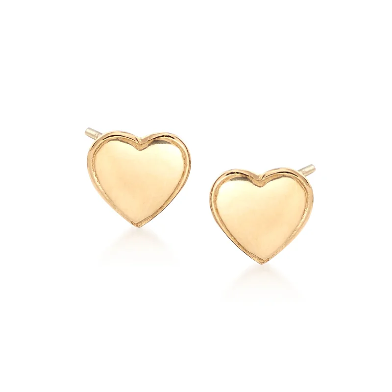 Pearl Stud Earrings for Elegance -Ross-Simons 18kt Yellow Gold Heart Stud Earrings