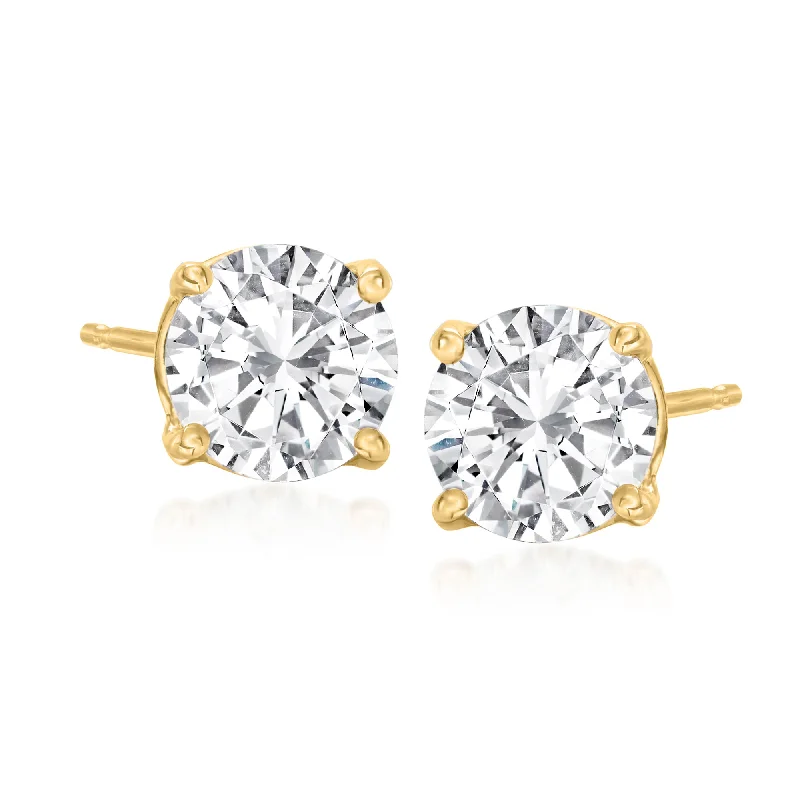 Stud Earrings for Festival Style -Ross-Simons Diamond Stud Earrings in 14kt Yellow Gold