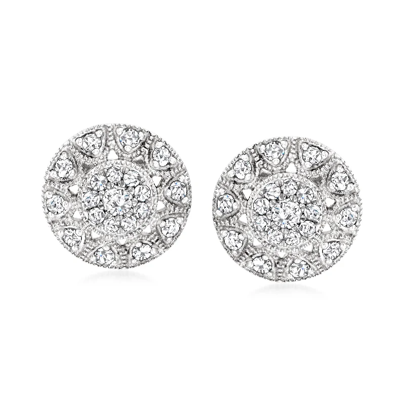 Contemporary Stud Earrings for Fashion -Ross-Simons Diamond Stud Earrings in Sterling Silver