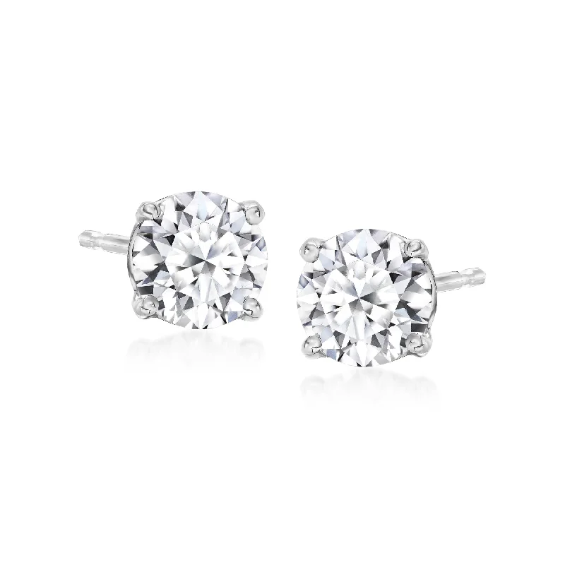 Stud Earrings for Fitness Activities -Ross-Simons Lab-Grown Diamond Stud Earrings in Sterling Silver