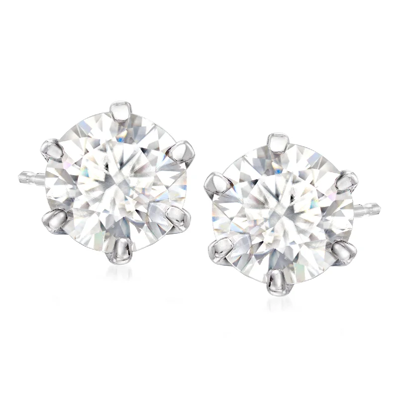 Stud Earrings with Animal Motifs -Ross-Simons Moissanite Stud Earrings in Sterling Silver