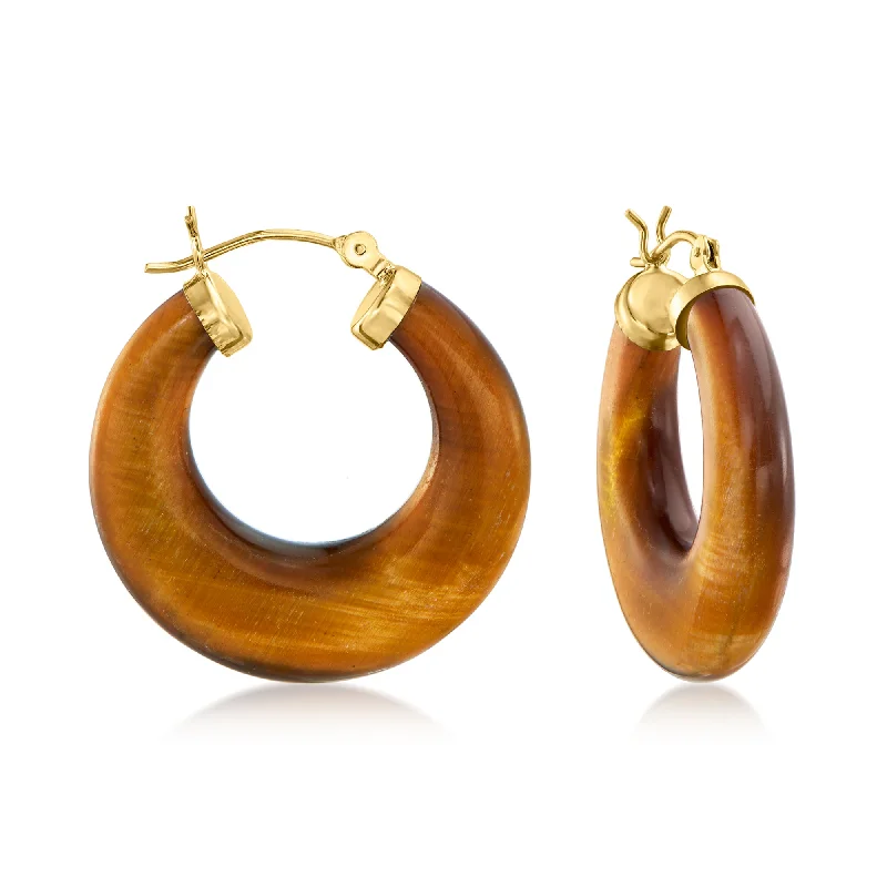 Large Stud Earrings for Statement -Ross-Simons Jade Hoop Earrings With 14kt Yellow Gold