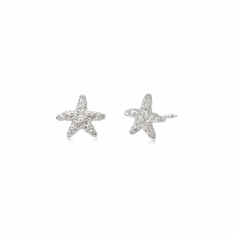 Clip On Stud Earrings for Non Pierced -Starfish Stud Earrings Sterling Silver