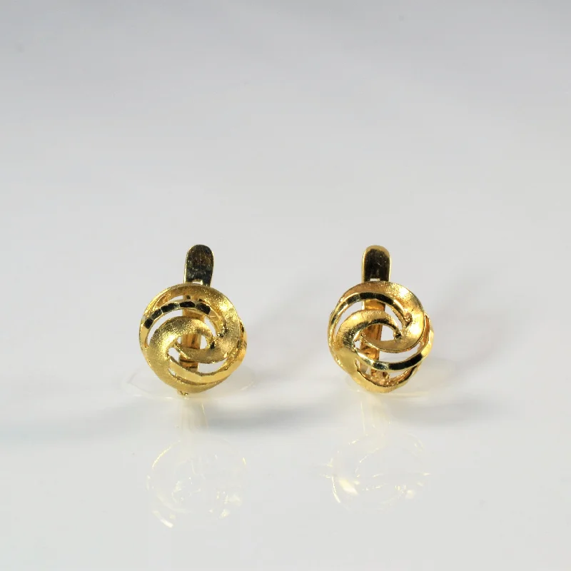 Stud Earrings with Chevron Designs -Gold Swirl Stud Earrings |