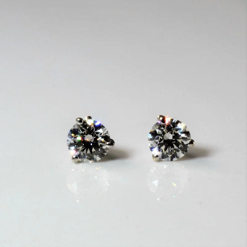 Stud Earrings with Knot Designs -Martini Set Solitaire Diamond Stud Earrings | 1.20ctw |