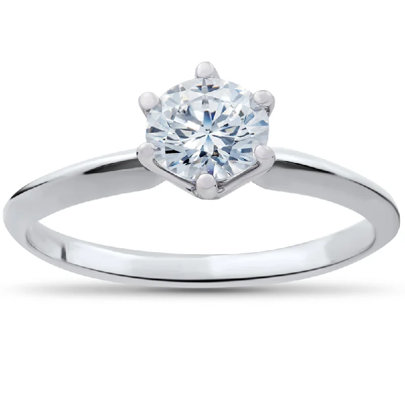 Rings with rough moonstone for natural beauty -1 1/4ct Solitaire Diamond Engagement Ring 14k White Gold