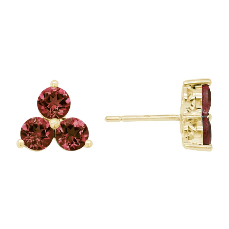 Best necklaces and pendants with statement designs for a fashionable accessory-14k Garnet Flower Studs