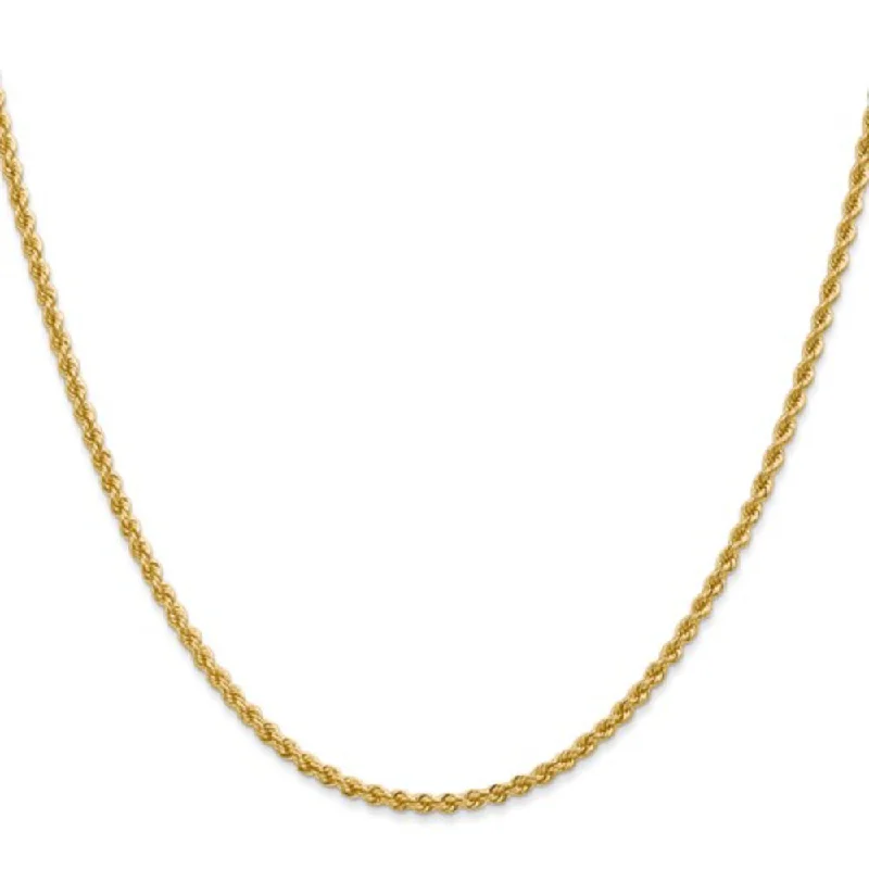 Best necklaces and pendants with black diamonds for an edgy, bold statement-14k Gold 2.25mm Rope Chain