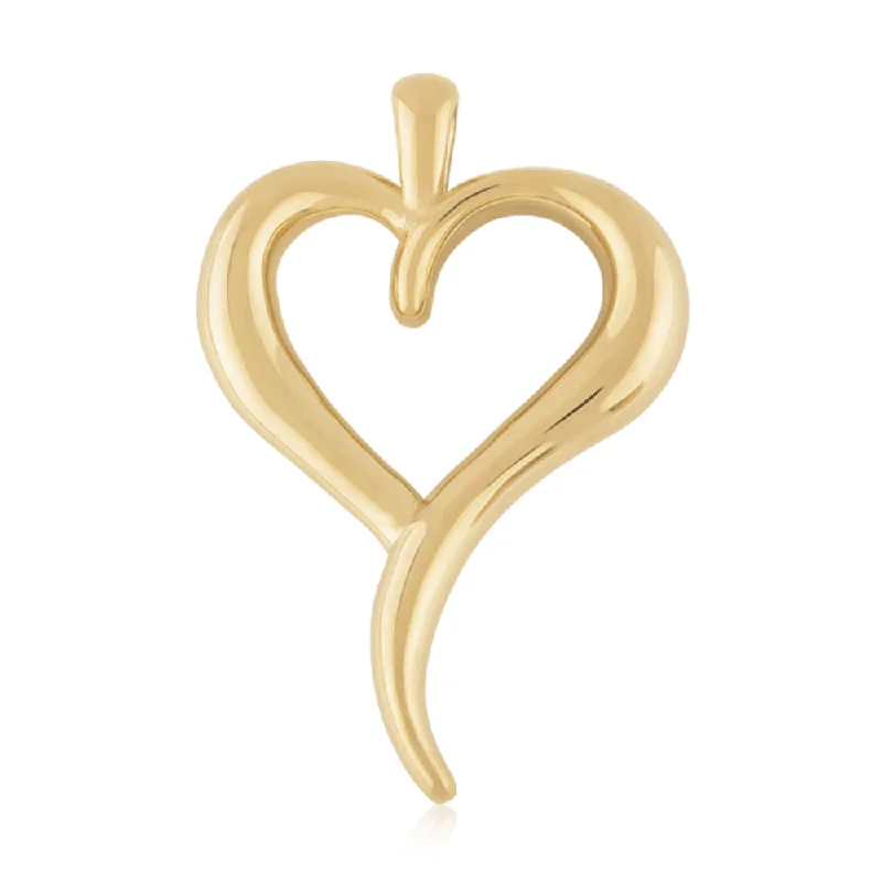 Necklaces and pendants with star-shaped designs for a whimsical, celestial touch-14k Yellow Gold Freeform Fluid Heart Pendant W/O Chain