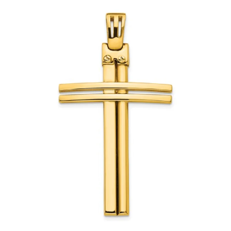 Beautiful necklaces and pendants with butterfly motifs for a whimsical style-14k Yellow Gold Polished Cross Pendant