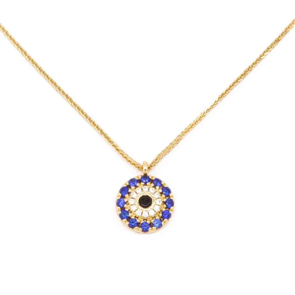 Beautiful necklaces and pendants with natural stones for an earthy, organic vibe-14KT Evil Eye Protector Necklace