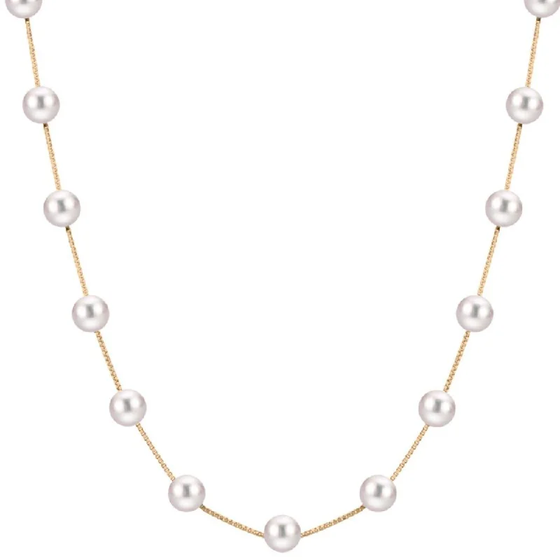 Best necklaces and pendants with butterfly pendants for a delicate, light style-14kt Gold Freshwater Pearl Station Necklace