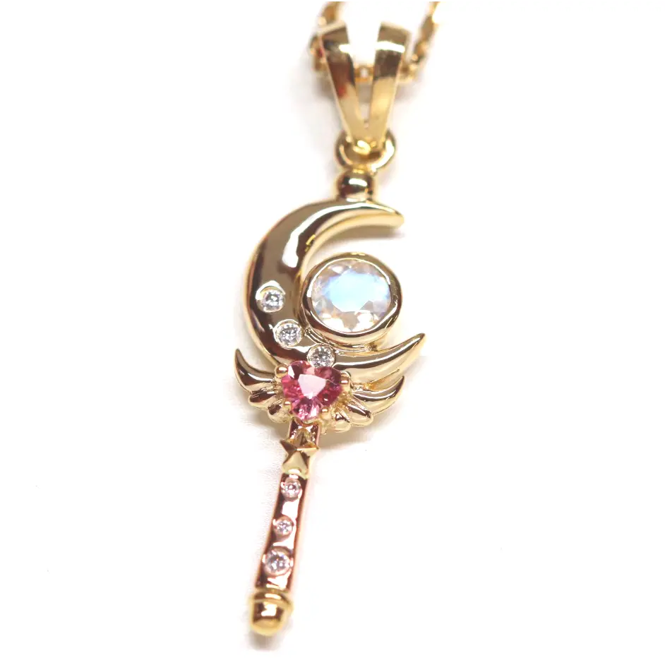 Elegant necklaces and pendants with diamond accents for added sparkle-14KT Moon Crystal Pendant