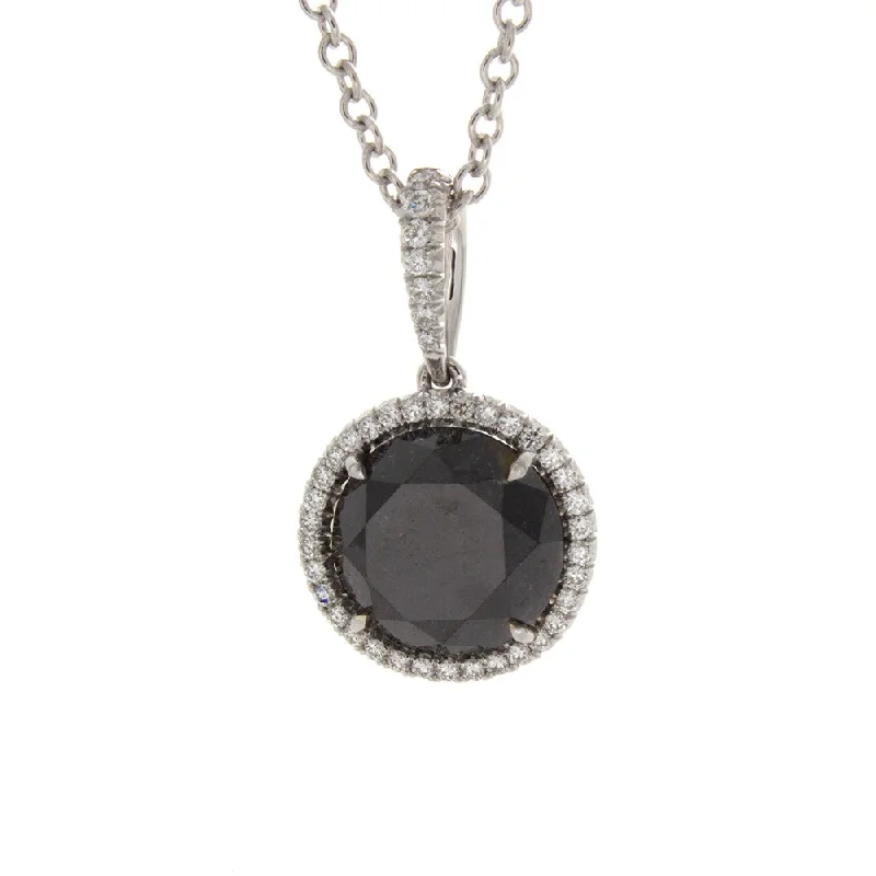 Necklaces and pendants with star-shaped designs for a whimsical, celestial touch-18k Black Diamond Pendant Necklace