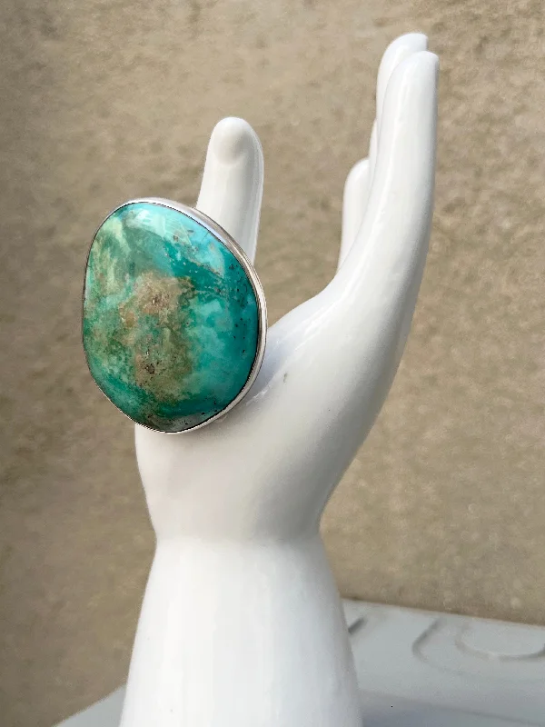 Rings with sunstone gems for fiery sparkle -Adam Fiero Navajo Turquoise Ring