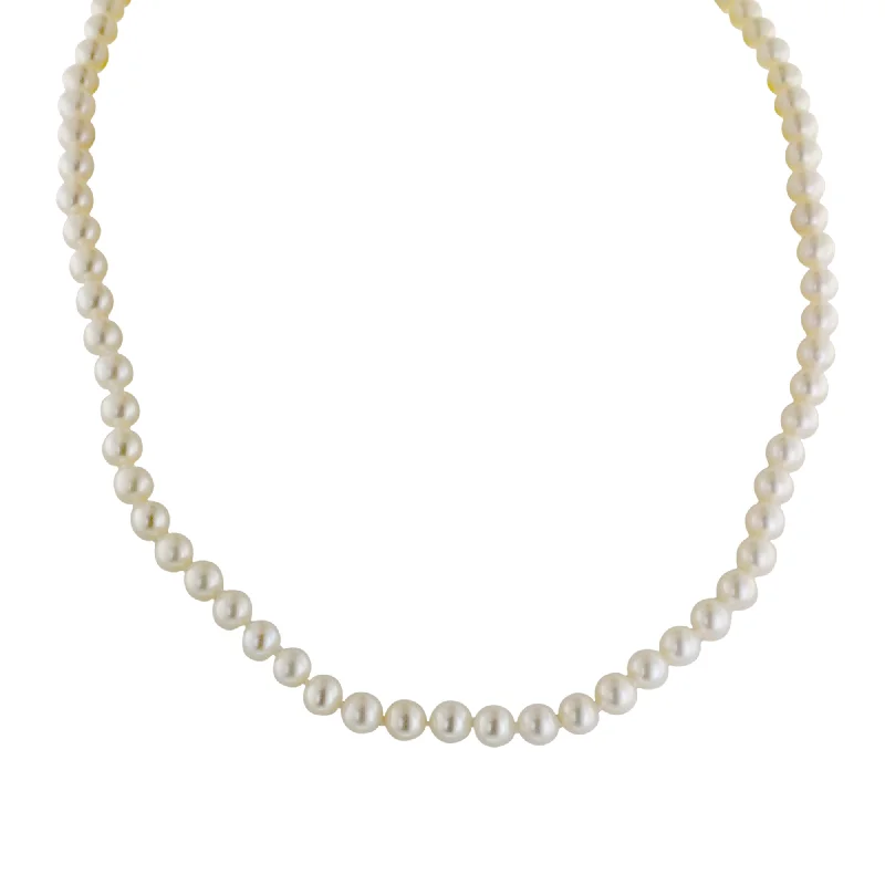 Elegant necklaces and pendants with gold chains for a chic, timeless appearance-Akoya Cultured Pearl Necklace in 14kt White Gold (5.5-6mm pearls)