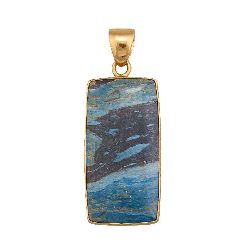 Layered necklaces and pendants for a trendy and fashionable stacked look-Alchemia Aztec Lapis Rectangle Pendant