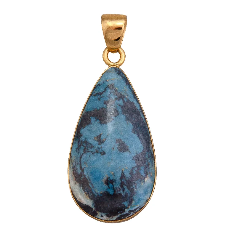 Beautiful necklaces and pendants with gemstone teardrops for an elegant effect-Alchemia Aztec Lapis Teardrop Pendant