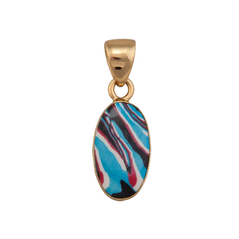 Beautiful necklaces and pendants with layered chains for a fashionable, chic look-Alchemia Blue Fordite Oval Pendant