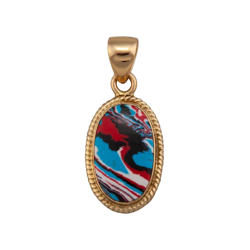 Best necklaces and pendants with statement designs for a fashionable accessory-Alchemia Blue Fordite Oval Rope Pendant