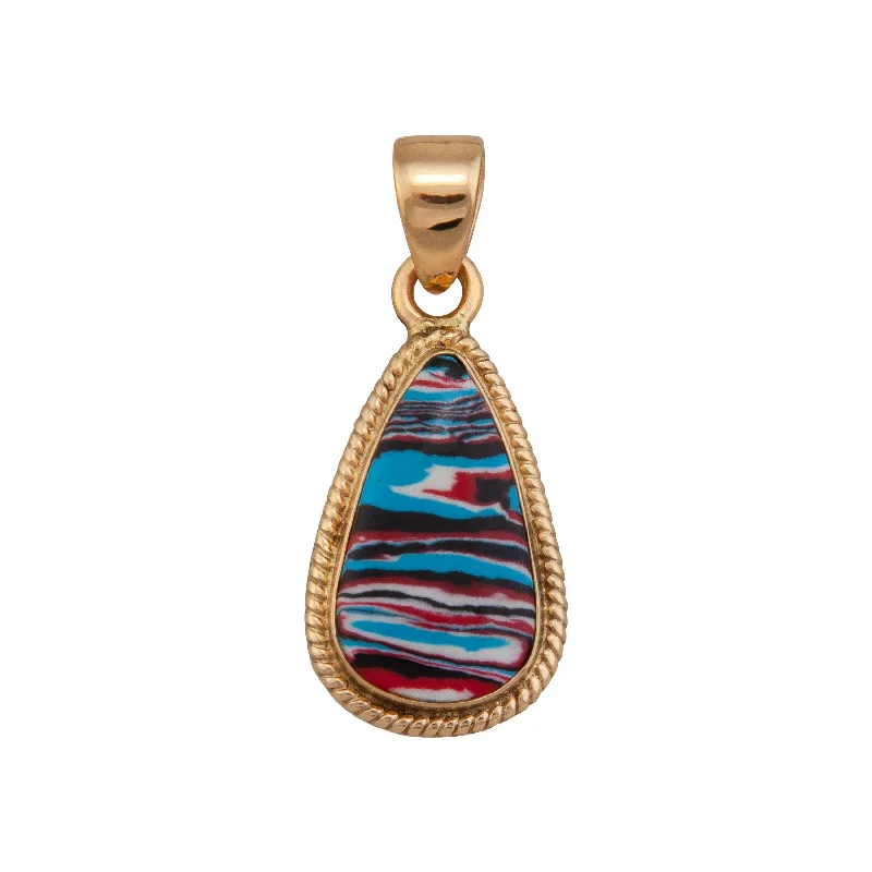 Beautiful necklaces and pendants with gemstone teardrops for an elegant effect-Alchemia Blue Fordite Teardrop Rope Pendant