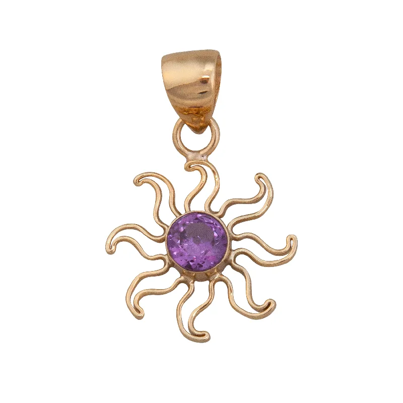 Stunning necklaces and pendants with amethyst gemstones for a calming effect-Alchemia Lab Created Alexandrite Sun Pendant