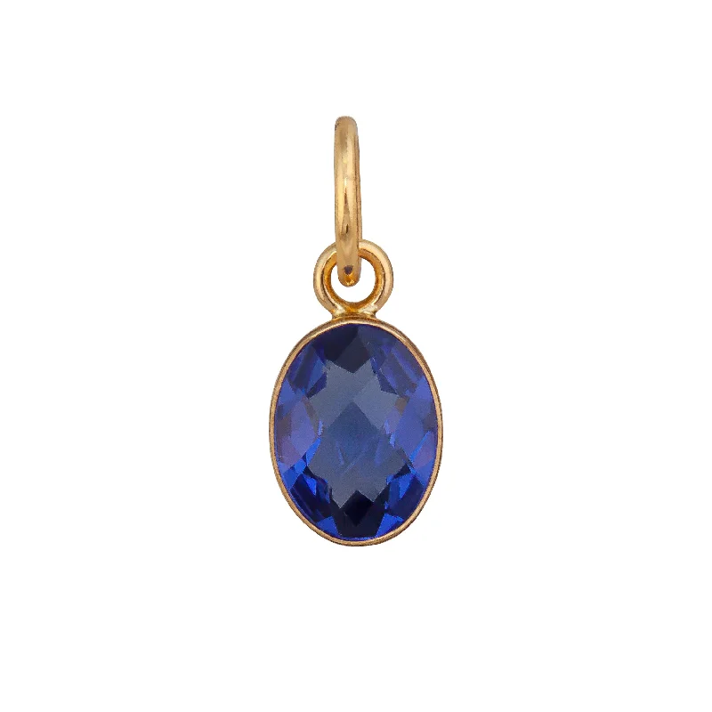 Best necklaces and pendants with opal gemstones for an iridescent glow-Alchemia Lab Created Tanzanite Charm Pendant