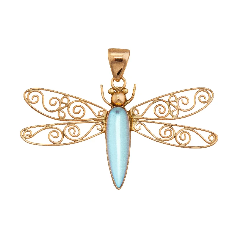 Necklaces and pendants with angel wing motifs for a spiritual, meaningful design-Alchemia Luminite Dragonfly Pendant