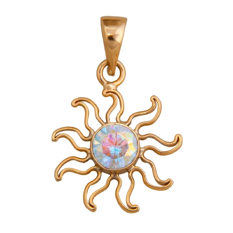 Necklaces and pendants with sun and moon motifs for a celestial-inspired design-Alchemia You Warm My Soul Mercury Mist CZ Sun Pendant