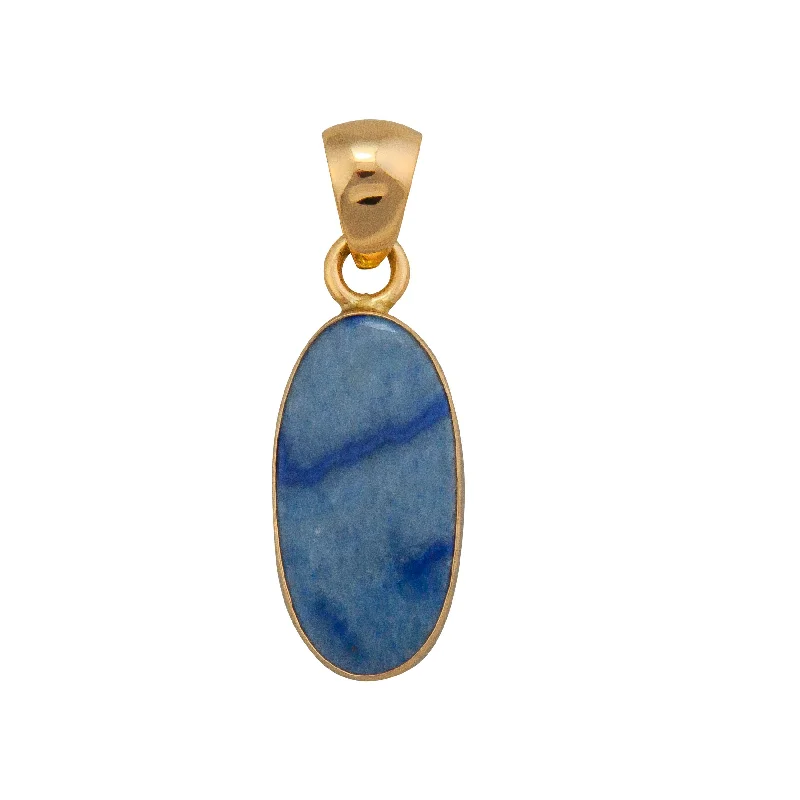 Best necklaces and pendants with butterfly wings for a delicate, graceful style-Alchemia Oval Blue Aventurine Pendant