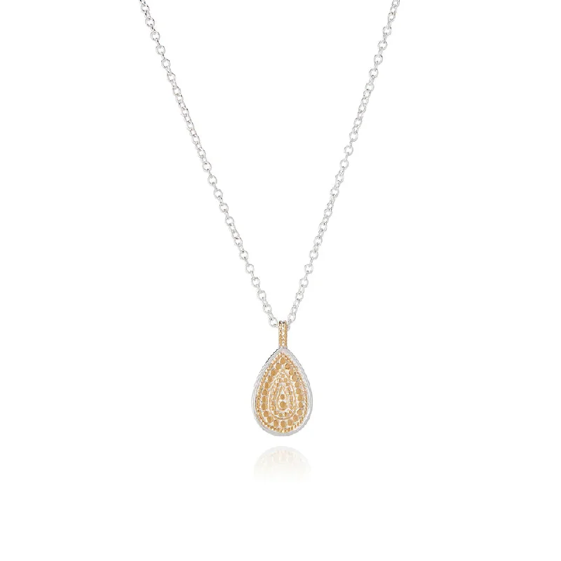 Necklaces and pendants with love knot designs for a romantic, meaningful symbol-Anna Beck Classic Teardrop Pendant Necklace - Two-tone