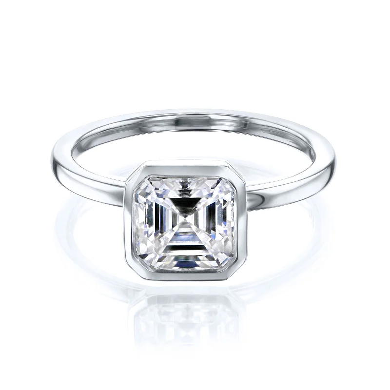 Rings with spiral designs for eye-catching twist -Kobelli Grown - A.M.O.R.E. 2X Posh 2.00ct Asscher Ring