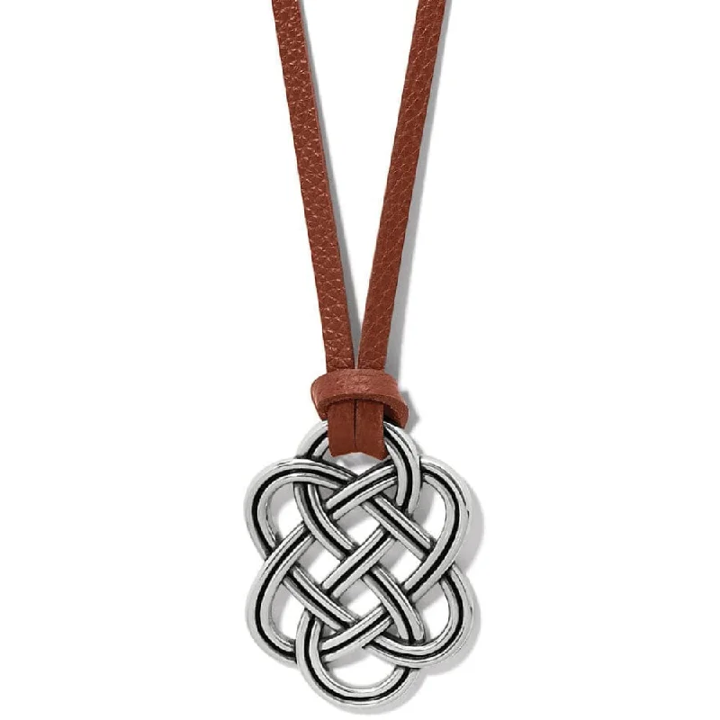 Best necklaces and pendants with intertwined designs for a symbol of unity-Brighton Interlok Trellis Leather Necklace