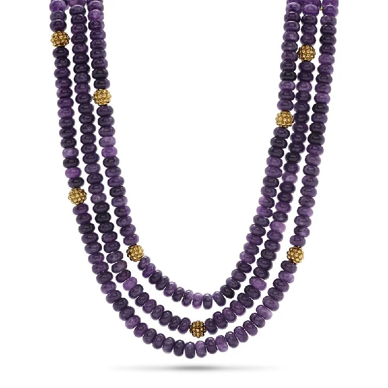 Best necklaces and pendants with butterfly pendants for a delicate, light style-Capucine De Wulf Berry & Bead Triple Strand Necklace