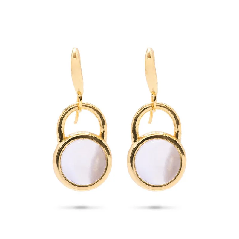 Beautiful necklaces and pendants with layered chains for a fashionable, chic look-Capucine de Wullf Blandine Circle Drop Earrings with Clear Quartz