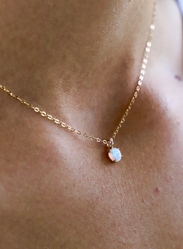 Best necklaces and pendants with opal and gold for a vibrant, luxurious contrast-OPAL DROP NECKLACE