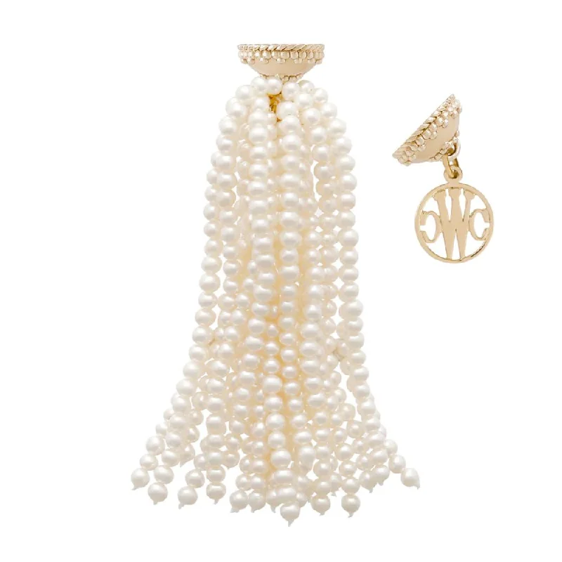 Elegant necklaces and pendants with diamond accents for added sparkle-Clara Williams White Pearl Tassel