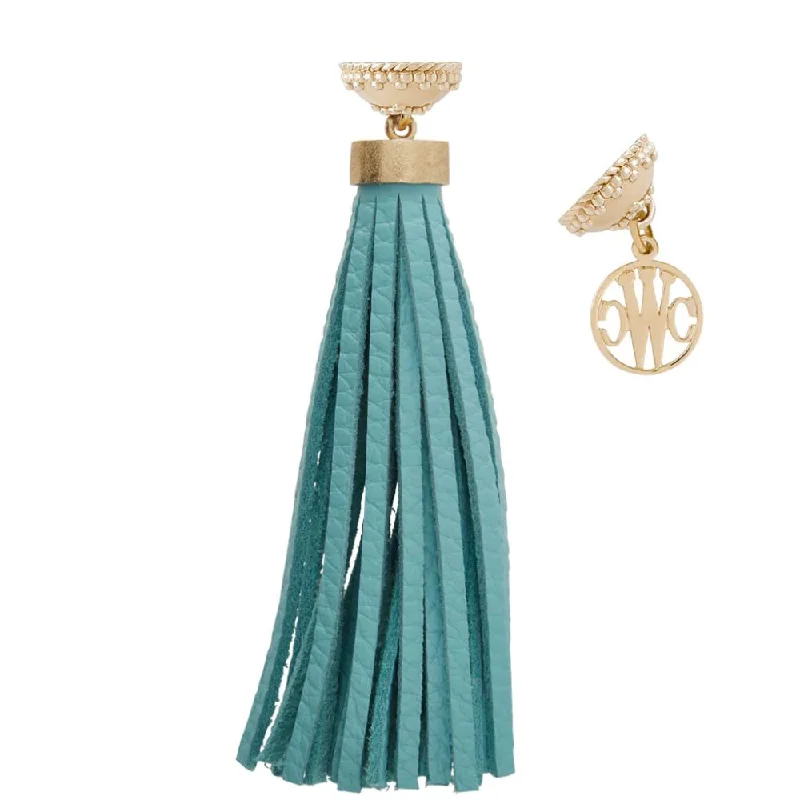 Necklaces and pendants with diamond pendants for a luxurious sparkling effect-Clara Williams Baja Teal Tassel