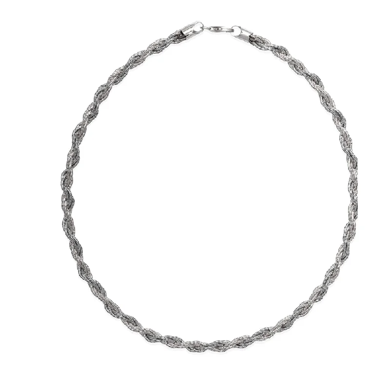 Stunning necklaces and pendants with aquamarine stones for a serene effect-Desmos Sterling Silver Woven Necklace 16"