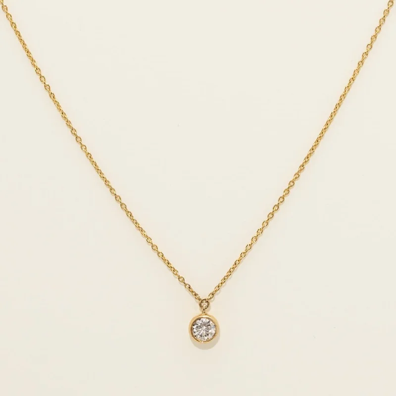 Best necklaces and pendants with heart-shaped lockets for a sentimental keepsake-Diamond Bezel Solitaire Necklace in 14kt Yellow Gold (1/5ct)